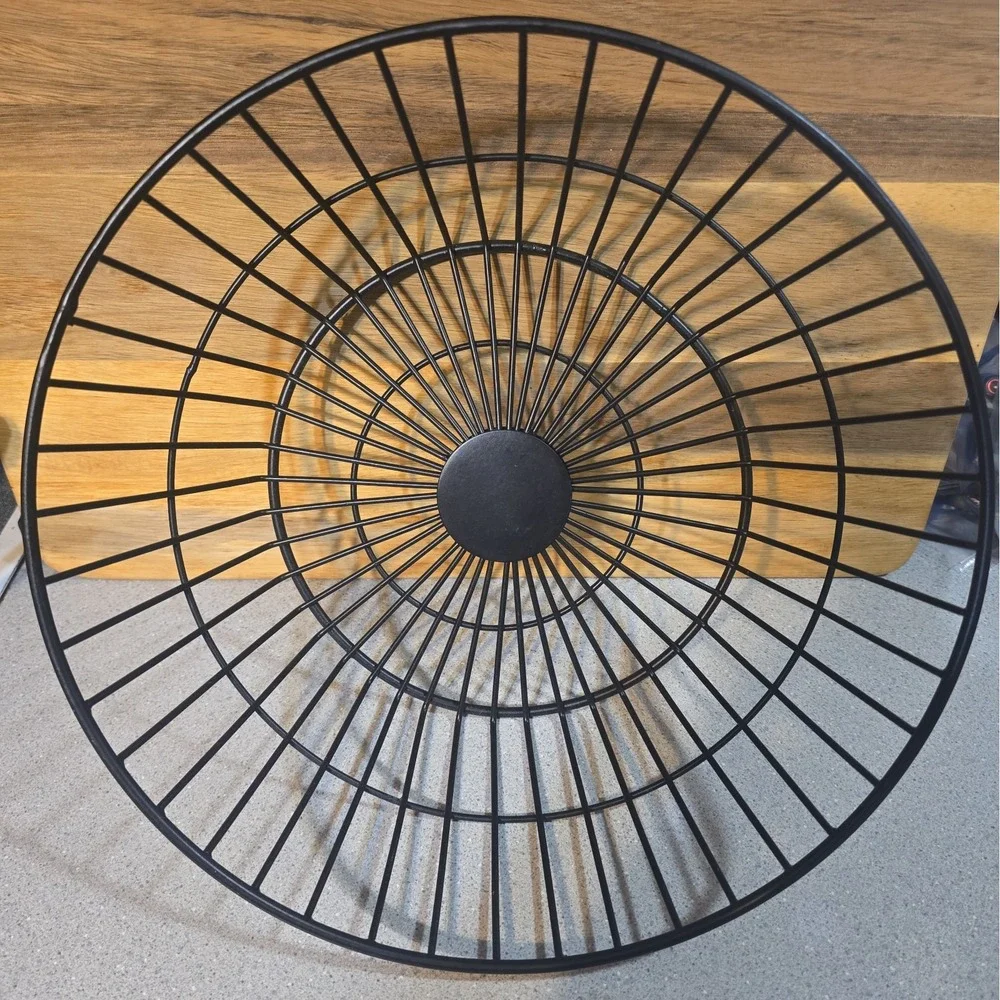 Round Black Wire Basket, Fruit Basket, Craft Organization